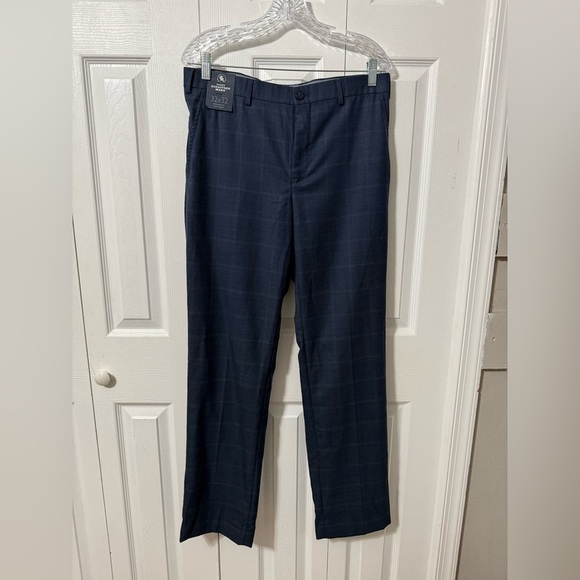 Hart Schaffner Marx Men’s Straight Fit Flat Front Blue Wool Pants size 32 x 32 - Picture 6 of 9